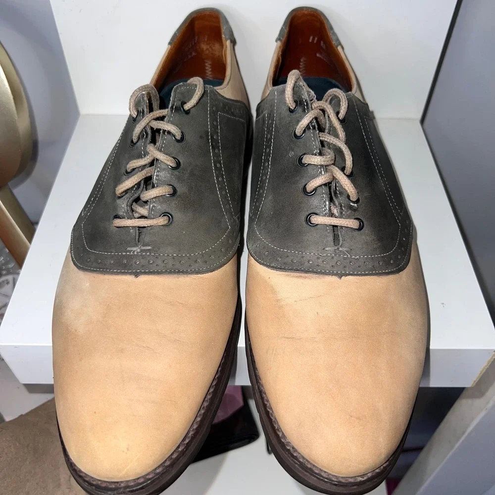 ET‎ Wright Oxfords Saddle Shoes Leather Lace Up Comfort Walking Shoes Men's-11AA